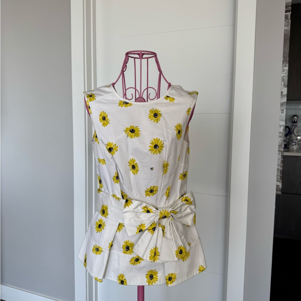 Kate Spade White and Yellow Floral Blouse